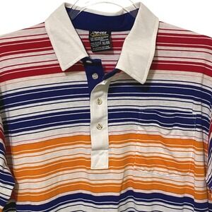 Vtg 90s Y2K Chip Beck Mens Striped Polo Shirt XL Sporty Preppy Summer Travel USA